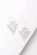 Load image into Gallery viewer, CiCi Silver Geometric Dangle Earrings