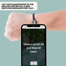 Load image into Gallery viewer, Daily Inspiration Smart Bracelet - Tree of Life - Elastic: Olive / Daily Quote