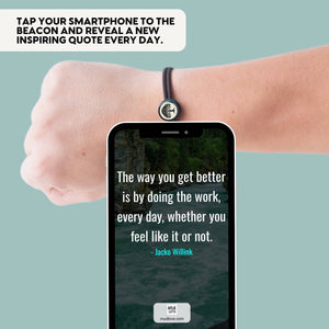 Daily Inspiration Smart Bracelet - Tree of Life - Elastic: Olive / Daily Quote