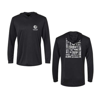 Da Whale Boat Polyester Hoodie with UPF 50 - Black