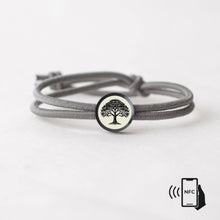 Load image into Gallery viewer, Daily Inspiration Smart Bracelet - Tree of Life - Elastic: Olive / Daily Quote