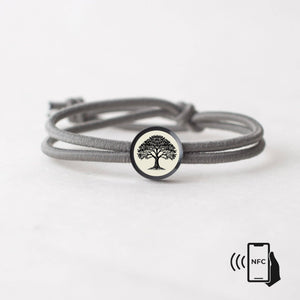 Daily Inspiration Smart Bracelet - Tree of Life - Elastic: Olive / Daily Quote