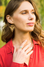 Load image into Gallery viewer, CiCi Silver or Gold Women Warrior Tribal Earrings