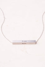 Load image into Gallery viewer, Faith Silver Bar Necklace